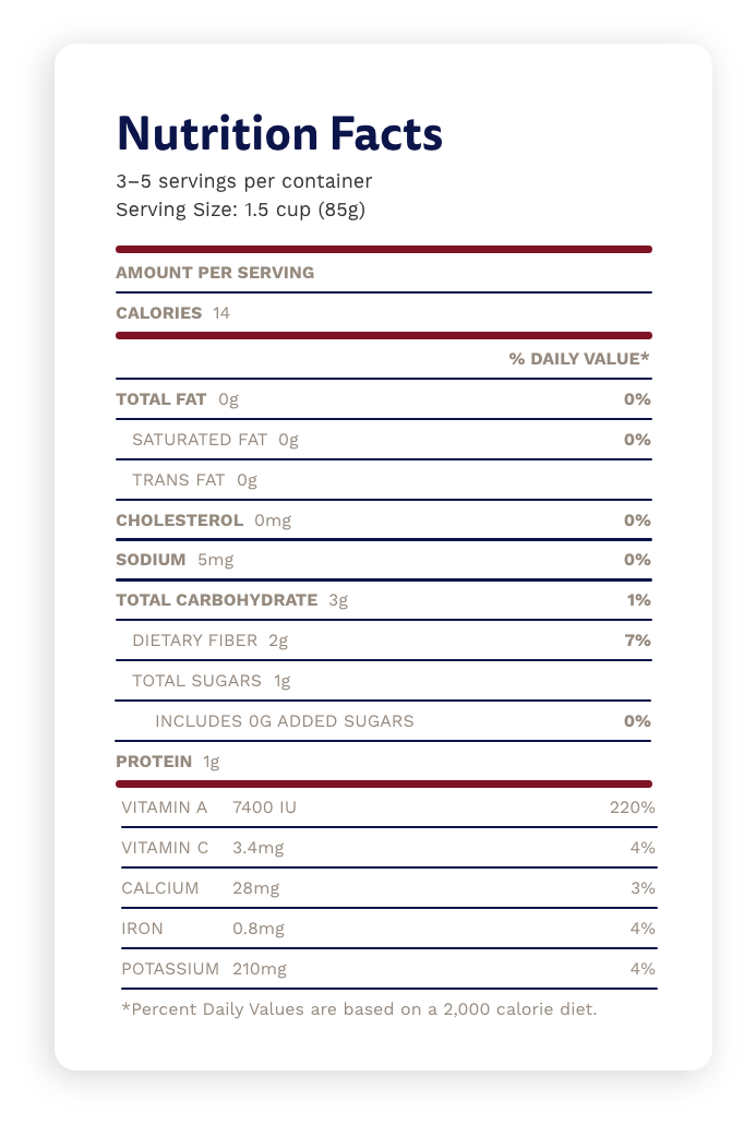 romaine lettuce nutritional value